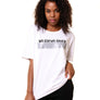 Unisex Essential Slogan White Longline T-Shirt